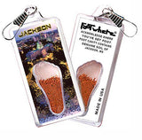 Jackson, MS FootWhere® Souvenir Zipper-Pull. Made in USA-FootWhere® Souvenirs
