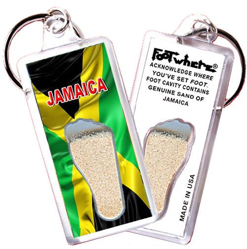Jamiaca FootWhere® Souvenir Keychains. 6 Piece Set. Made in USA - FootWhere® Souvenir Shop