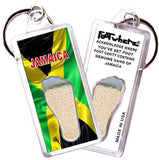 Jamaica FootWhere® Souvenir Keychain. Made in USA-FootWhere® Souvenirs