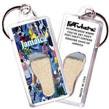 Jamaica FootWhere® Souvenir Keychain. Made in USA-FootWhere® Souvenirs