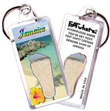 Jamaica FootWhere® Souvenir Keychain. Made in USA-FootWhere® Souvenirs