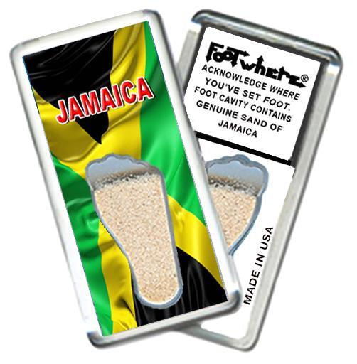 Jamaica FootWhere® Souvenir Fridge Magnet. Made in USA-FootWhere® Souvenirs