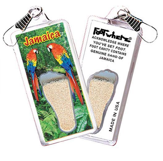 Jamaica FootWhere® Souvenir Zipper-Pull. Made in USA-FootWhere® Souvenirs