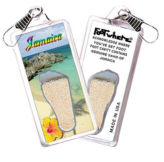 Jamaica FootWhere® Souvenir Zipper-Pull. Made in USA-FootWhere® Souvenirs