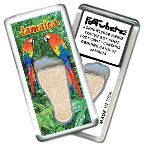 Jamaica FootWhere® Souvenir Fridge Magnets. 6 Piece Set. Made in USA - FootWhere® Souvenir Shop
