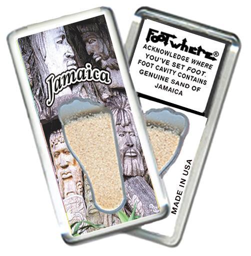 Jamaica FootWhere® Souvenir Fridge Magnet. Made in USA-FootWhere® Souvenirs