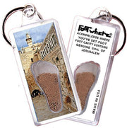 Jerusalem FootWhere® Souvenir Keychain. Made in USA-FootWhere® Souvenirs