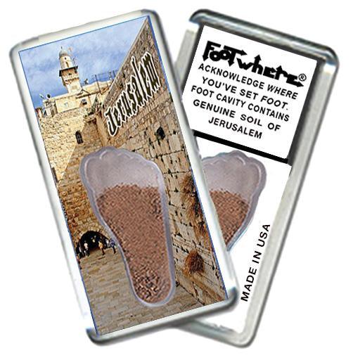 Jerusalem FootWhere® Souvenir Fridge Magnet. Made in USA-FootWhere® Souvenirs