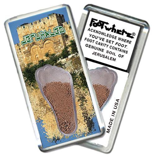 Jerusalem FootWhere® Souvenir Fridge Magnet. Made in USA-FootWhere® Souvenirs