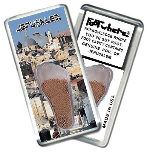 Jerusalem FootWhere® Souvenir Fridge Magnet. Made in USA-FootWhere® Souvenirs
