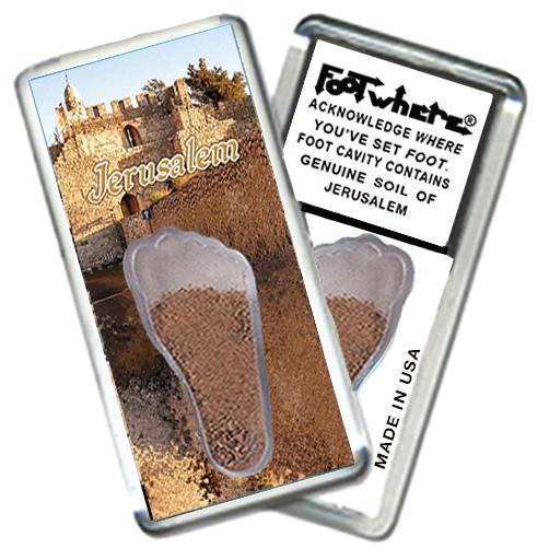 Jerusalem FootWhere® Souvenir Fridge Magnet. Made in USA-FootWhere® Souvenirs