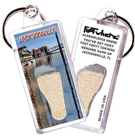 Jacksonville FootWhere® Souvenir Key Chain. Made in USA-FootWhere® Souvenirs