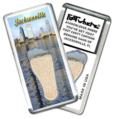 Jacksonville FootWhere® Souvenir Fridge Magnet. Made in USA-FootWhere® Souvenirs