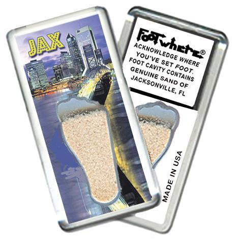 Jacksonville FootWhere® Souvenir Fridge Magnet. Made in USA-FootWhere® Souvenirs