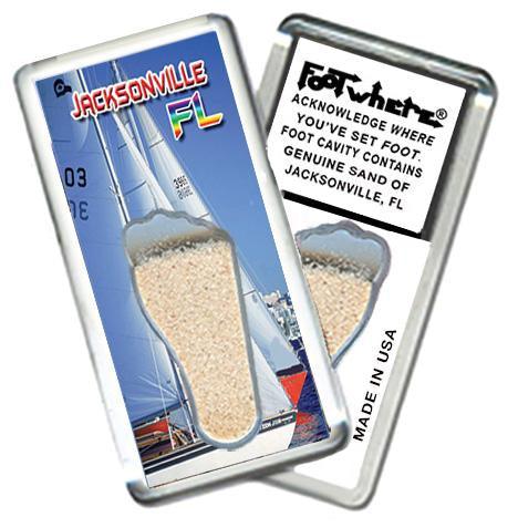 Jacksonville FootWhere® Souvenir Fridge Magnet. Made in USA-FootWhere® Souvenirs