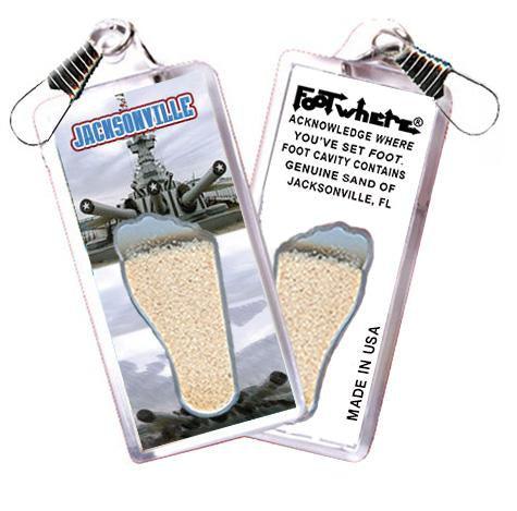 Jacksonville FootWhere® Souvenir Zipper-Pull. Made in USA-FootWhere® Souvenirs