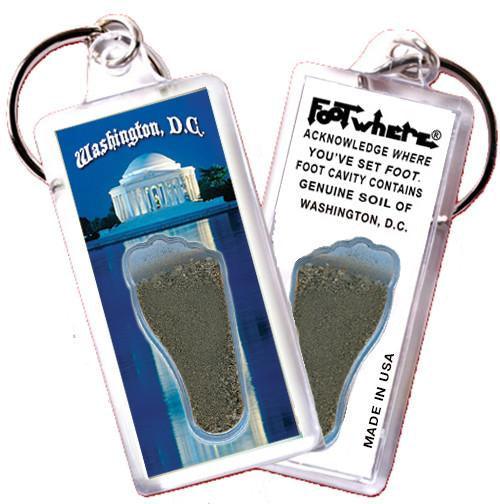 Washington, D.C. FootWhere® Souvenir Keychain. Made in USA-FootWhere® Souvenirs