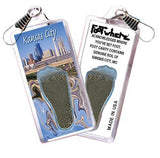 Kansas City FootWhere® Souvenir Zipper-Pull. Made in USA-FootWhere® Souvenirs