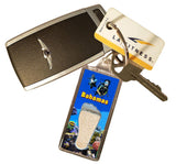 Bahamas FootWhere® Souvenir Keychains. 6 Piece Set. Made in USA-FootWhere® Souvenirs