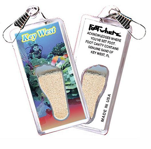 Key West, FL FootWhere® Souvenir Zipper-Pull. Made in USA-FootWhere® Souvenirs