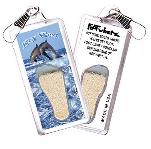 Key West, FL FootWhere® Souvenir Zipper-Pull. Made in USA-FootWhere® Souvenirs