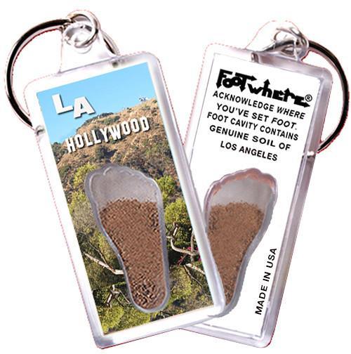 Los Angeles FootWhere® Souvenir Key Chain. Made in USA-FootWhere® Souvenirs