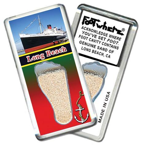 Long Beach FootWhere® Souvenir Fridge Magnet. Made in USA-FootWhere® Souvenirs
