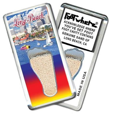 Long Beach FootWhere® Souvenir Fridge Magnet. Made in USA-FootWhere® Souvenirs