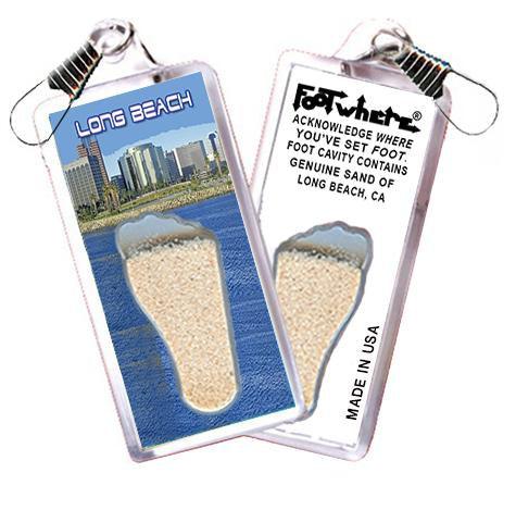 Long Beach FootWhere® Souvenir Zipper-Pull. Made in USA-FootWhere® Souvenirs