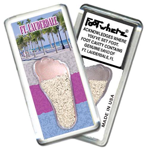 Fort Lauderdale FootWhere® Souvenir Fridge Magnets 6 Piece Set. Made in USA-FootWhere® Souvenirs