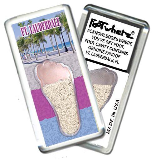 Fort Lauderdale FootWhere® Souvenir Fridge Magnet. Made in USA-FootWhere® Souvenirs