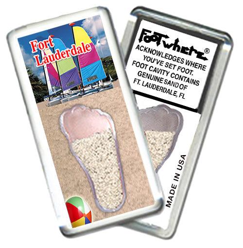 Fort Lauderdale FootWhere® Souvenir Fridge Magnets 6 Piece Set. Made in USA-FootWhere® Souvenirs