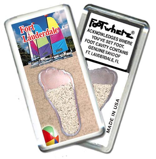 Fort Lauderdale FootWhere® Souvenir Fridge Magnet. Made in USA-FootWhere® Souvenirs