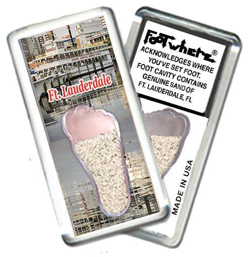 Fort Lauderdale FootWhere® Souvenir Fridge Magnet. Made in USA-FootWhere® Souvenirs