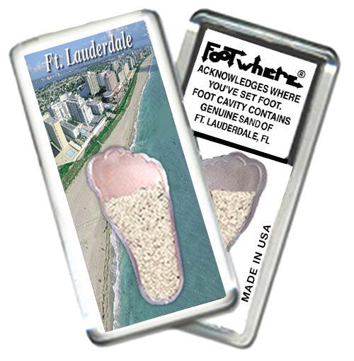 Fort Lauderdale FootWhere® Souvenir Fridge Magnets 6 Piece Set. Made in USA-FootWhere® Souvenirs