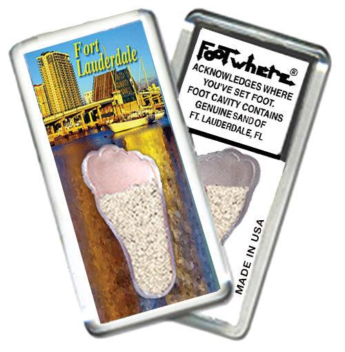 Fort Lauderdale FootWhere® Souvenir Fridge Magnets 6 Piece Set. Made in USA-FootWhere® Souvenirs