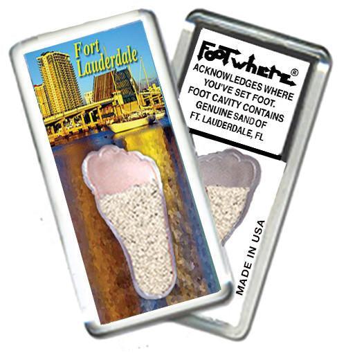 Fort Lauderdale FootWhere® Souvenir Fridge Magnet. Made in USA-FootWhere® Souvenirs