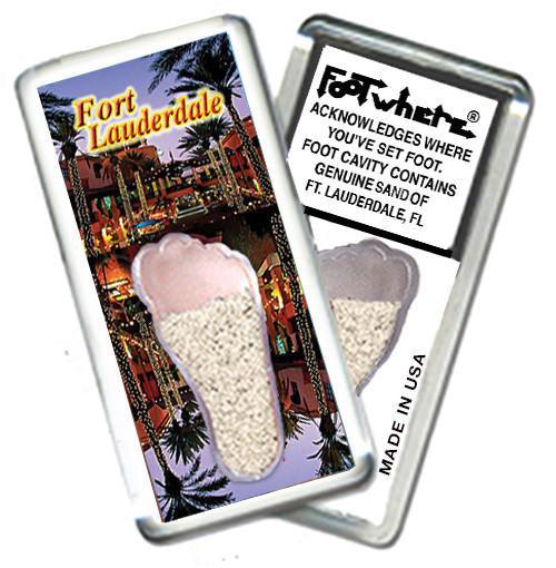 Fort Lauderdale FootWhere® Souvenir Fridge Magnet. Made in USA-FootWhere® Souvenirs