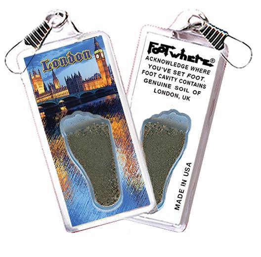 London, UK FootWhere® Souvenir Zipper-Pull. Made in USA-FootWhere® Souvenirs