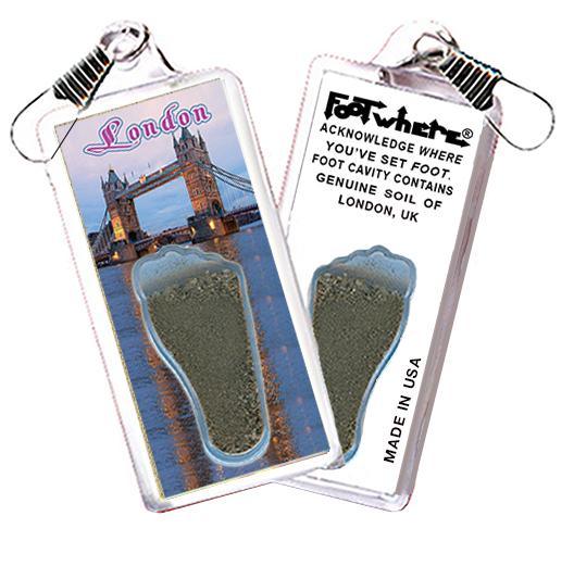 London, UK FootWhere® Souvenir Zipper-Pull. Made in USA-FootWhere® Souvenirs