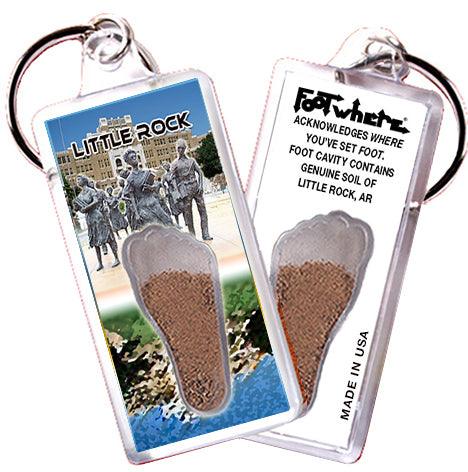 Little Rock FootWhere® Souvenir Keychains. 6 Piece Set. Made in USA-FootWhere® Souvenirs