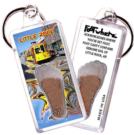 Little Rock FootWhere® Souvenir Keychains. 6 Piece Set. Made in USA-FootWhere® Souvenirs
