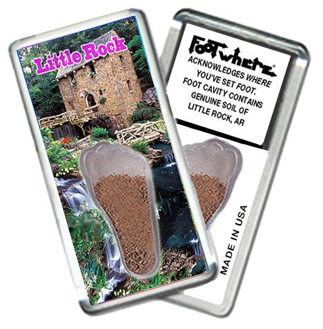 Little Rock FootWhere® Souvenir Fridge Magnets. 6 Piece Set. Made in USA-FootWhere® Souvenirs
