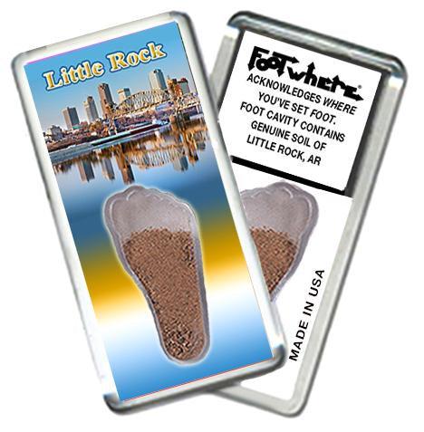 Little Rock FootWhere® Souvenir Magnet. Made in USA-FootWhere® Souvenirs