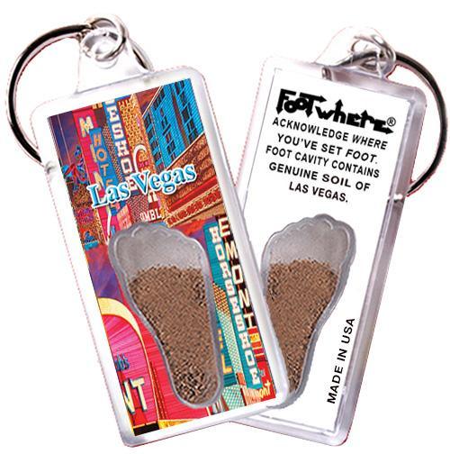 Las Vegas FootWhere® Souvenir Keychain. Made in USA-FootWhere® Souvenirs