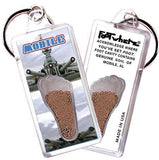 Mobile, AL FootWhere® Souvenir Key Chain. Made in USA-FootWhere® Souvenirs