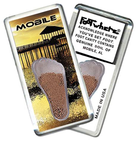 Mobile, AL FootWhere® Souvenir Fridge Magnet. Made in USA-FootWhere® Souvenirs