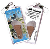 Mobile, AL FootWhere® Souvenir Zipper-Pull. Made in USA-FootWhere® Souvenirs