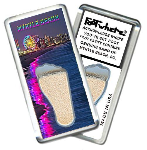 Myrtle Beach FootWhere® Souvenir Magnet. Made in USA-FootWhere® Souvenirs