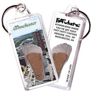 Manchester FootWhere® Souvenir Keychain. Made in USA-FootWhere® Souvenirs